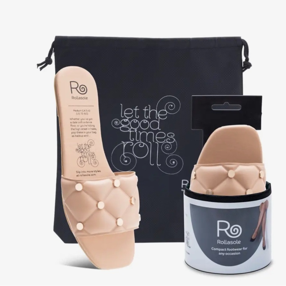 ROLLA'S Quilted Nude Slide Sandals